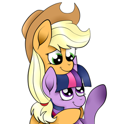 Size: 3000x3000 | Tagged: safe, artist:squipycheetah, character:applejack, character:twilight sparkle, character:twilight sparkle (alicorn), species:alicorn, species:pony, ship:twijack, cute, duo, female, hug, jackabetes, lesbian, shipping, simple background, transparent background, twiabetes