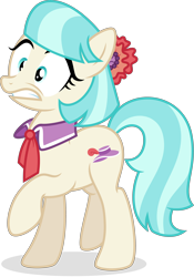 Size: 3500x5000 | Tagged: safe, artist:tomfraggle, character:coco pommel, species:earth pony, species:pony, episode:rarity takes manehattan, g4, my little pony: friendship is magic, female, mare, raised hoof, simple background, solo, startled, surprised, transparent background, vector