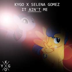 Size: 800x800 | Tagged: safe, artist:chainchomp2 edit, artist:penguinsn1fan, artist:tomfraggle, character:flash sentry, character:twilight sparkle, species:pony, cover, kygo, parody, selena gomez