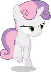 Size: 2387x3322 | Tagged: safe, artist:tomfraggle, character:sweetie belle, species:pony, species:unicorn, episode:crusaders of the lost mark, g4, my little pony: friendship is magic, female, filly, lidded eyes, light of your cutie mark, running, simple background, smiling, solo, transparent background, vector