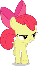 Size: 2259x3876 | Tagged: safe, artist:tomfraggle, character:apple bloom, species:pony, episode:crusaders of the lost mark, g4, my little pony: friendship is magic, female, lidded eyes, light of your cutie mark, running, simple background, solo, transparent background, underhoof, vector