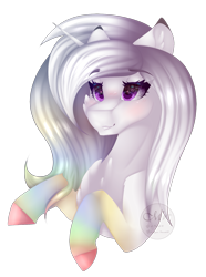 Size: 1297x1744 | Tagged: safe, artist:mauuwde, oc, oc only, oc:stargaze, species:pony, species:unicorn, bust, female, mare, portrait, simple background, solo, transparent background