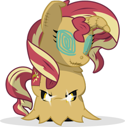 Size: 751x762 | Tagged: safe, artist:mlp-trailgrazer, character:sunset shimmer, crossover, female, mimikyu, pokémon, simple background, solo, transparent background, vector