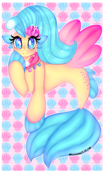 Size: 3061x5000 | Tagged: safe, artist:bunxl, character:princess skystar, species:seapony (g4), g4, my little pony: the movie (2017), angler seapony, bioluminescent, female, freckles, glow, looking at you, smiling, solo