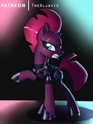 Size: 1200x1600 | Tagged: safe, artist:thealjavis, character:tempest shadow, species:pony, my little pony: the movie (2017), broken horn, female, raised hoof, solo