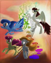 Size: 1024x1280 | Tagged: safe, artist:deathpwny, oc, oc only, oc:fausticorn, species:alicorn, species:pony, alicorn oc, birth, bronycon documentary, community, creation, creativity, female, generosity, lauren faust, magic, mother, personification, ponified, rearing, symbolism