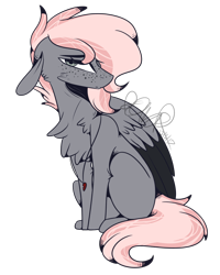 Size: 3206x4007 | Tagged: safe, artist:sweetmelon556, oc, oc only, oc:immish, species:pegasus, species:pony, chest fluff, colored wings, high res, male, multicolored wings, simple background, sitting, solo, stallion, transparent background