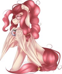 Size: 1024x1221 | Tagged: safe, artist:mauuwde, oc, oc only, oc:cotton wing, species:pegasus, species:pony, coffee, female, glasses, mare, simple background, sitting, solo, transparent background, wing hands