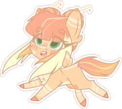 Size: 1024x917 | Tagged: safe, artist:mauuwde, oc, oc only, oc:lyshuu, species:pegasus, species:pony, chest fluff, chibi, female, mare, simple background, solo, transparent background, white outline