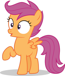 Size: 4791x5597 | Tagged: safe, artist:tomfraggle, character:scootaloo, species:pegasus, species:pony, episode:marks and recreation, g4, my little pony: friendship is magic, absurd resolution, amazed, female, open mouth, raised hoof, simple background, solo, transparent background