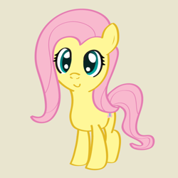 Size: 600x600 | Tagged: safe, artist:why485, character:fluttershy, species:pegasus, species:pony, g4, female, mare, simple background, solo, yellow background