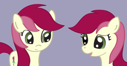 Size: 1200x626 | Tagged: safe, artist:why485, character:roseluck, species:earth pony, species:pony, g4, bust, female, mare, portrait, profile, purple background, simple background, solo