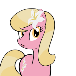 Size: 1200x1200 | Tagged: safe, artist:why485, character:lily, character:lily valley, species:earth pony, species:pony, g4, female, mare, simple background, skeptical, solo, transparent background