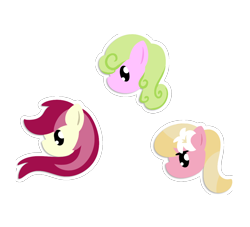 Size: 1044x950 | Tagged: safe, artist:why485, character:daisy, character:lily, character:lily valley, character:roseluck, species:earth pony, species:pony, g4, female, flower trio, head, mare, photoshop, simple background, transparent background