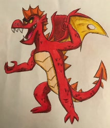 Size: 2595x3012 | Tagged: safe, artist:bozzerkazooers, character:garble, species:dragon, male, simple background, solo, traditional art, white background