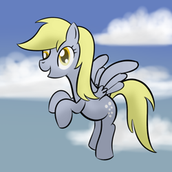 Size: 800x800 | Tagged: safe, artist:why485, character:derpy hooves, species:pegasus, species:pony, g4, cloud, cloudy, female, flying, mare, sky, solo