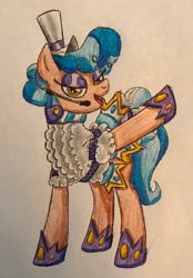 Size: 2341x3360 | Tagged: safe, artist:bozzerkazooers, character:sapphire shores, female, solo, traditional art