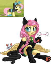 Size: 989x1250 | Tagged: safe, artist:kittehkatbar, character:angel bunny, character:fluttershy, episode:magic duel, g4, my little pony: friendship is magic, semi-anthro