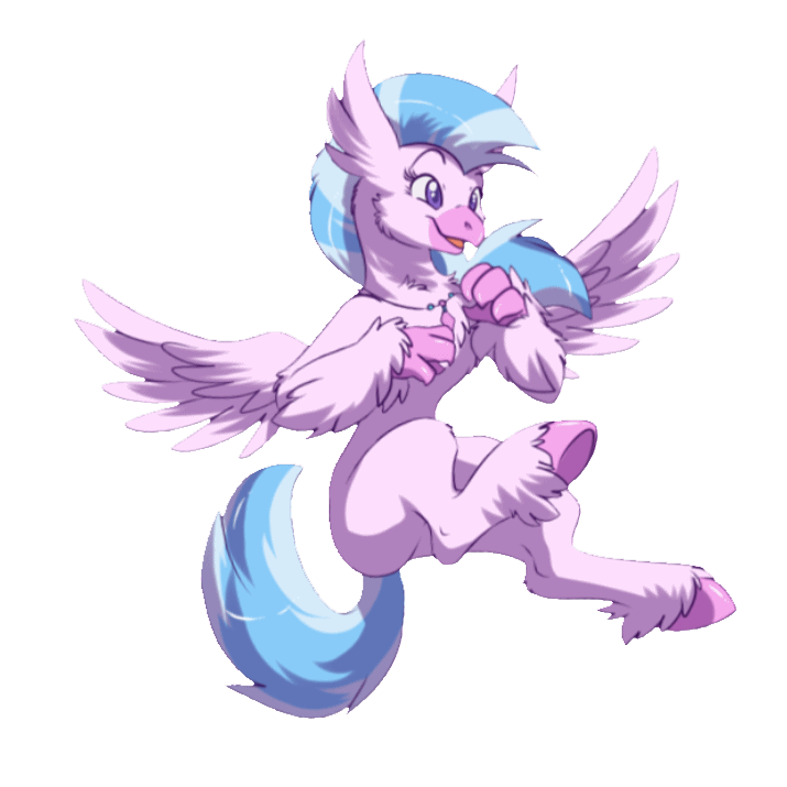 Size: 715x715 | Tagged: safe, artist:fizzy-dog, artist:szafir87, character:silverstream, species:classical hippogriff, species:hippogriff, episode:school daze, g4, my little pony: friendship is magic, animated, female, jewelry, necklace, simple background, solo, transparent background