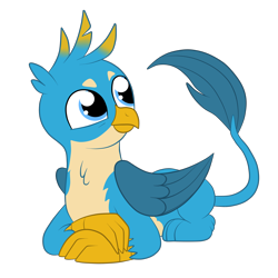 Size: 3000x3000 | Tagged: safe, artist:squipycheetah, character:gallus, species:griffon, episode:school daze, g4, my little pony: friendship is magic, crossed arms, cute, folded wings, gallabetes, griffons doing cat things, happy, male, prone, simple background, sitting, smiling, solo, transparent background