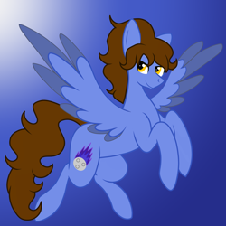 Size: 3000x3000 | Tagged: safe, artist:chelseawest, oc, oc only, oc:celestial comet, species:pegasus, species:pony, female, gradient background, high res, mare, solo, two toned wings