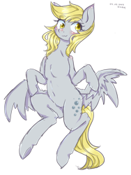 Size: 450x600 | Tagged: safe, artist:divided-s, character:derpy hooves, species:pegasus, species:pony, butt wings, female, looking at you, mare, simple background, solo, transparent background