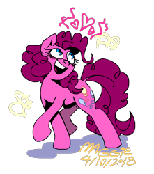 Size: 1500x1700 | Tagged: safe, artist:mushroomcookiebear, character:pinkie pie, female, heart, simple background, solo, transparent background