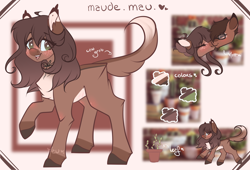 Size: 2170x1474 | Tagged: safe, artist:mauuwde, oc, oc only, oc:matt, oc:maude, species:earth pony, species:pony, blushing, chest fluff, female, glasses, kissing, mare, redesign, reference sheet