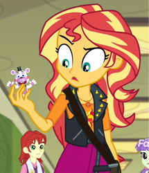 Size: 912x1060 | Tagged: safe, artist:optimussparkle, edit, edited screencap, screencap, character:nolan north, character:starlight, character:sunset shimmer, equestria girls:forgotten friendship, g4, my little pony: equestria girls, my little pony:equestria girls, exploitable meme, five nights at freddy's, freddy fazbear's pizzeria simulator, geode of empathy, helpy, magical geodes, meme, nolan north, starlight, sunset holding things