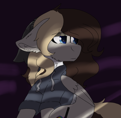 Size: 2266x2214 | Tagged: safe, artist:brokensilence, oc, oc:misty serenity, species:pegasus, species:pony, beanie, clothing, eyeshadow, hat, hoodie, makeup, solo