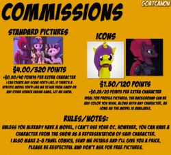 Size: 4000x3625 | Tagged: safe, artist:goatcanon, character:moondancer, character:starlight glimmer, character:tempest shadow, character:twilight sparkle, character:twilight sparkle (alicorn), oc, oc:lemontwist, species:alicorn, species:pony, my little pony: the movie (2017), 3d, big crown thingy, clothing, commission, commission info, coronation dress, dress, gradient background, jewelry, prices, regalia, scepter, text, twilight scepter