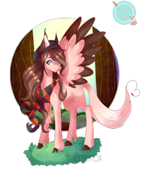 Size: 2451x3069 | Tagged: safe, artist:iheyyasyfox, oc, oc only, oc:yasy, species:pegasus, species:pony, clothing, female, high res, mare, scarf, simple background, solo, transparent background, tree, two toned wings