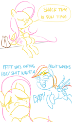 Size: 1003x1700 | Tagged: safe, artist:ross irving, character:fluttershy, character:rainbow dash, rainbow douche