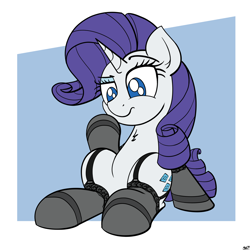 Size: 1920x1920 | Tagged: safe, artist:ashtoneer, character:rarity, species:pony, clothing, female, garters, solo, stockings, thigh highs