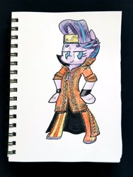 Size: 2628x3504 | Tagged: safe, artist:shoeunit, character:starlight glimmer, species:pony, species:unicorn, clothing, colored pencil drawing, cosplay, costume, female, mare, semi-anthro, sketchbook, solo, the miz, traditional art, wwe