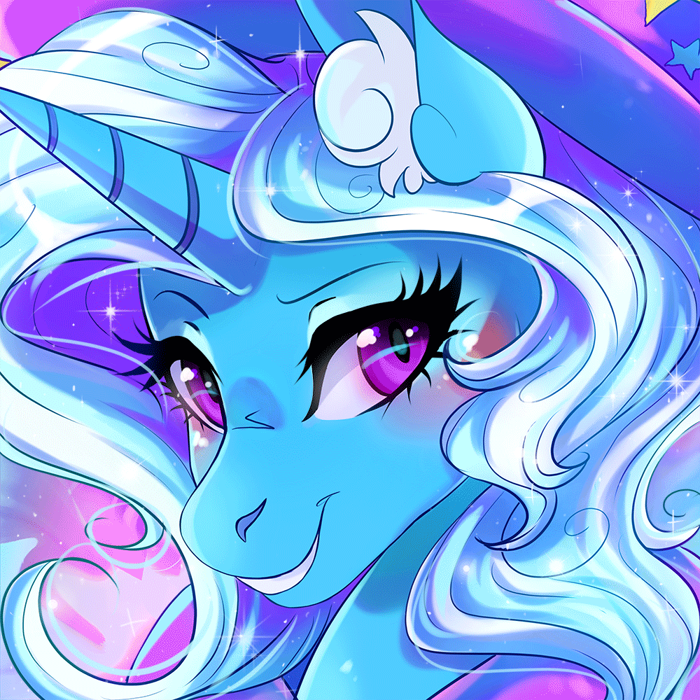Size: 1000x1000 | Tagged: safe, artist:wilvarin-liadon, character:trixie, species:pony, species:unicorn, animated, blinking, cute, diatrixes, female, mare, solo