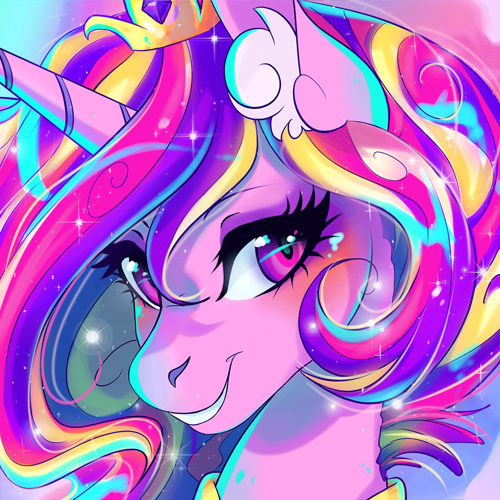 Size: 1000x1000 | Tagged: safe, artist:wilvarin-liadon, character:princess cadance, species:alicorn, species:pony, animated, blinking, cute, cutedance, female, mare, solo