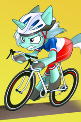 Size: 540x810 | Tagged: safe, artist:dori-to, character:lyra heartstrings, species:pony, species:unicorn, bicycle, clothing, female, france, helmet, mare, semi-anthro, solo