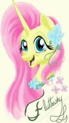 Size: 1200x2133 | Tagged: safe, artist:theroyalprincesses, character:fluttershy, species:pony, species:unicorn, g5 leak, leak, female, fluttershy (g5), mare, open mouth, solo