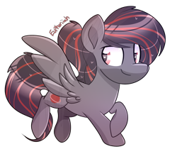 Size: 1284x1080 | Tagged: safe, artist:lynchristina, oc, oc only, oc:antares, species:pegasus, species:pony, art trade, digital art, female, heart eyes, looking back, mare, signature, simple background, smiling, solo, transparent background, wingding eyes