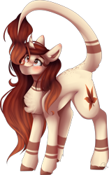 Size: 2676x4284 | Tagged: safe, artist:mauuwde, oc, oc only, oc:maple dawn, species:pony, species:unicorn, female, leonine tail, long tail, mare, raised tail, simple background, solo, tail, transparent background, unshorn fetlocks