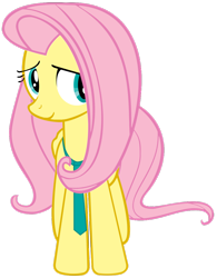 Size: 944x1213 | Tagged: safe, artist:totallynotabronyfim, character:fluttershy, cute, necktie, smiling