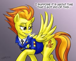 Size: 957x773 | Tagged: safe, artist:pluckyninja, character:spitfire, species:pegasus, species:pony, episode:wonderbolts academy, clothing, cutie mark, female, mare, simple background, solo, sticker, stupid sexy spitfire, tumblr:sexy spitfire, uniform, wonderbolts dress uniform