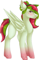 Size: 2051x3160 | Tagged: safe, artist:mauuwde, oc, oc:watermelana, species:pegasus, species:pony, female, freckles, gradient hooves, mare, simple background, solo, transparent background