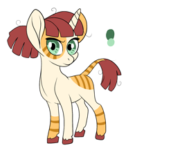 Size: 1400x1200 | Tagged: safe, artist:loryska, oc, oc:clarabelle, parent:pipsqueak, parent:sweetie belle, parents:sweetiesqueak, species:earth pony, species:pony, species:unicorn, female, filly, offspring, reference sheet, simple background, solo, white background