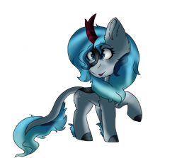 Size: 2045x1822 | Tagged: safe, artist:brokensilence, oc, oc:frost flare, species:kirin, female, kirin oc, one hoof raised, simple background, solo, tongue out, transparent background