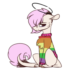 Size: 970x1014 | Tagged: safe, artist:sweetmelon556, oc, oc:max, species:earth pony, species:pony, clothing, male, simple background, sitting, solo, stallion, sweater, transparent background