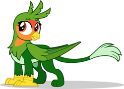 Size: 1024x737 | Tagged: safe, artist:mlp-trailgrazer, oc, oc only, species:griffon, claws, female, griffon oc, lovebird, parrot griffon, paws, show accurate, simple background, solo, transparent background, vector