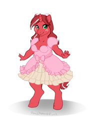 Size: 783x1062 | Tagged: safe, artist:revadiehard, oc, oc only, oc:red ribbon, species:anthro, species:unguligrade anthro, clothing, dress, female, solo