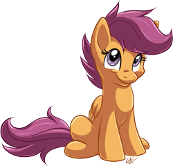 Size: 647x622 | Tagged: safe, artist:fizzy-dog, character:scootaloo, species:pegasus, species:pony, cute, cutealoo, female, filly, simple background, sitting, solo, transparent background